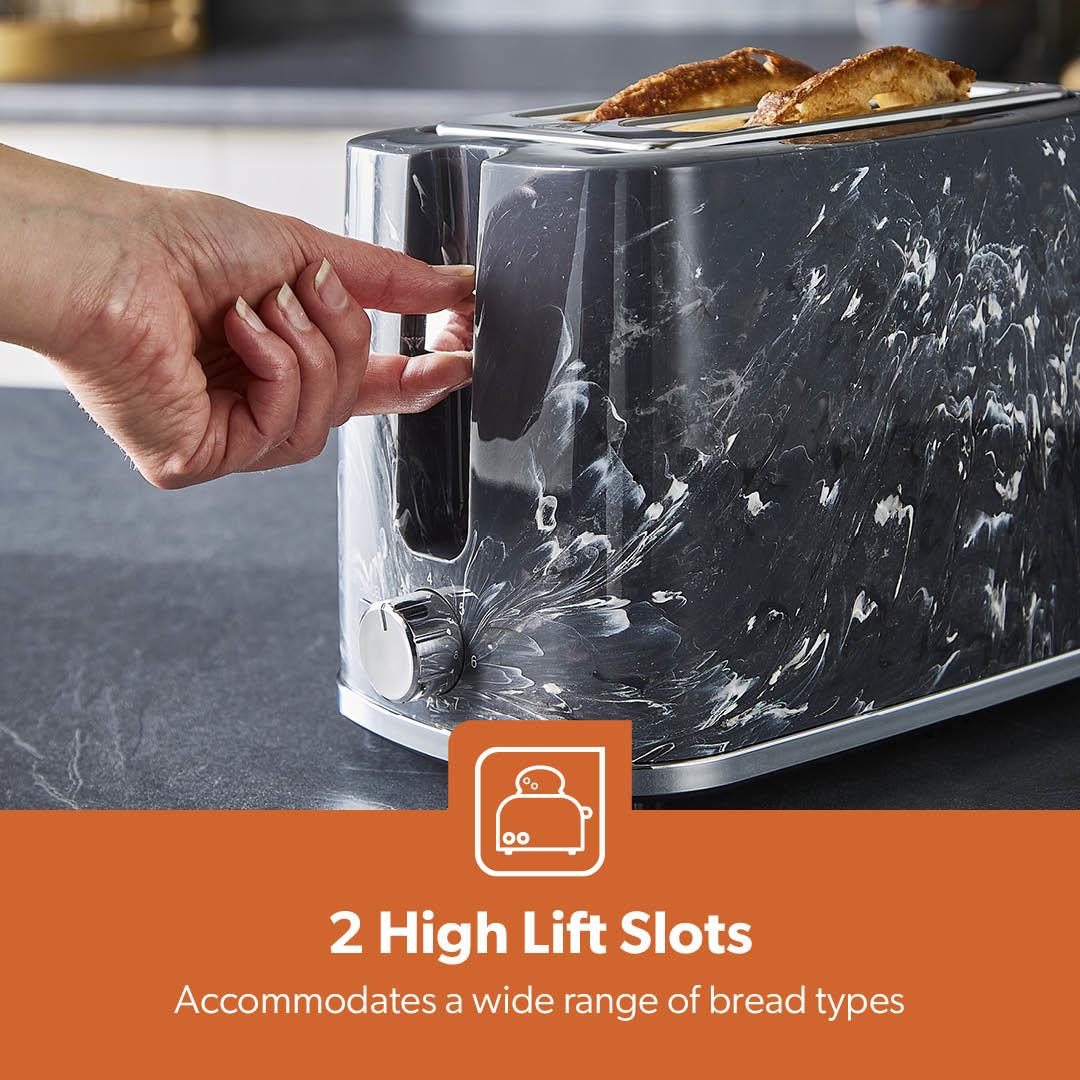 Black 1.7L Cordless Kettle & 2-Slice Bread Toaster Combo