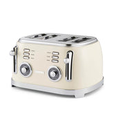 Vintage Cream Retrovive Four-Slice Bread Toaster