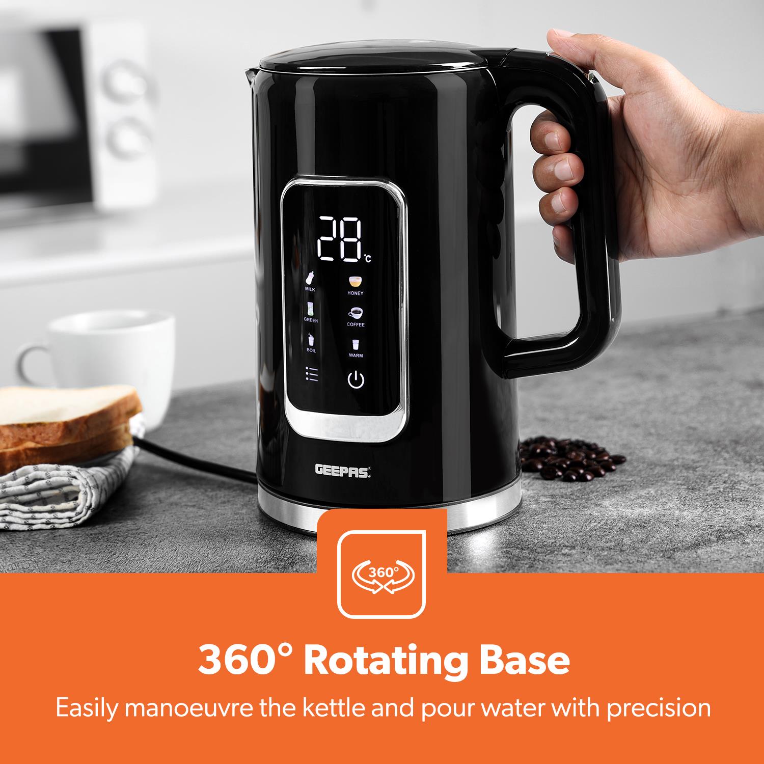 1.7L Digital Touchscreen Electric Kettle With Temperature Control