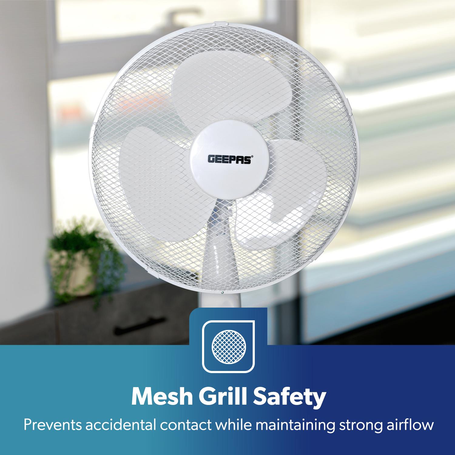 Set Of 2 Deluxe 16-Inch White Oscillating Pedestal Fans