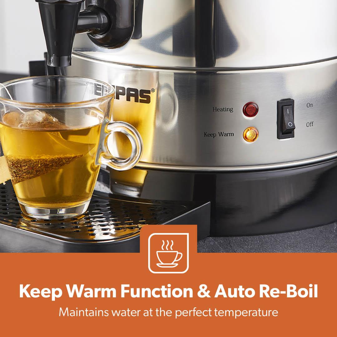 15L Stainless Steel Catering Urn - Commercial Hot Water Boiler