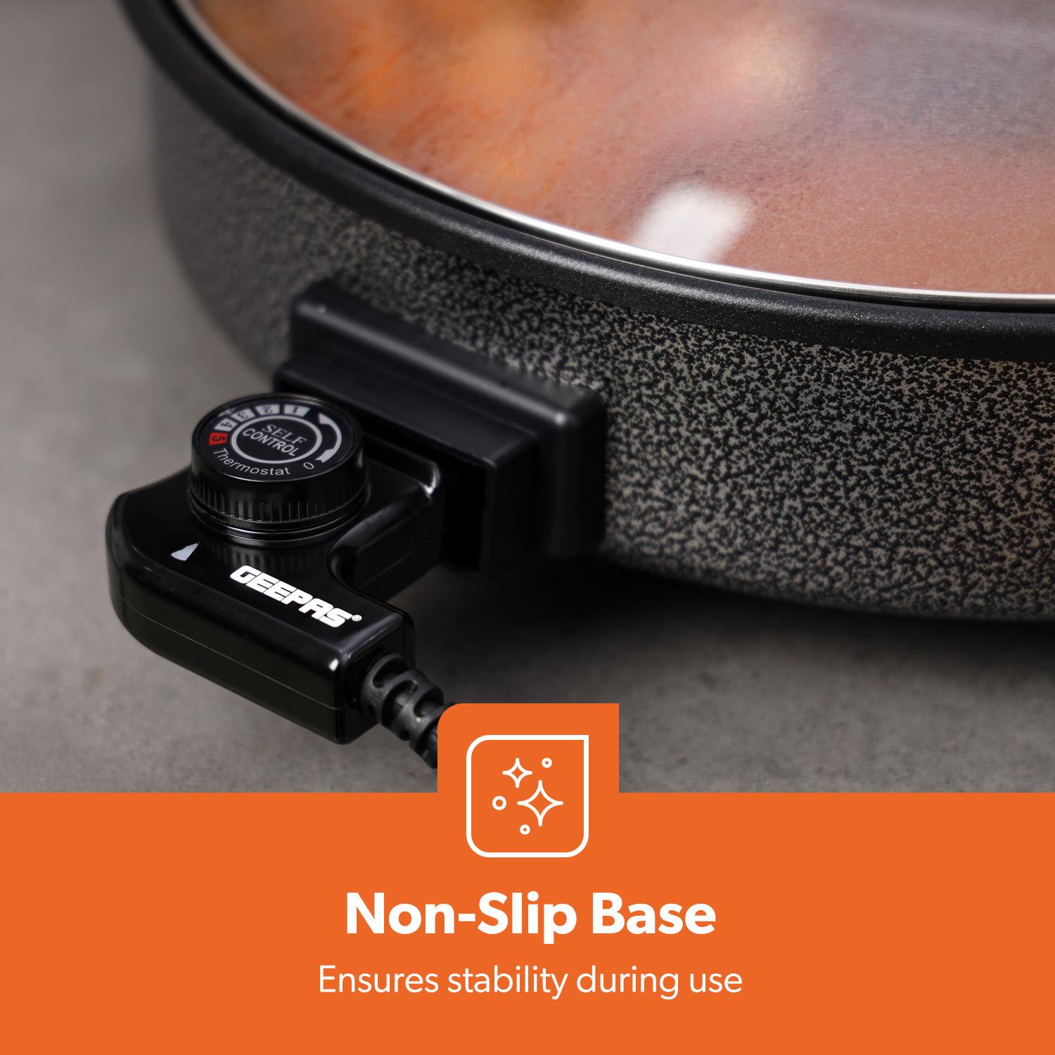 The image shows off the non-slip base of the multi cooker.
