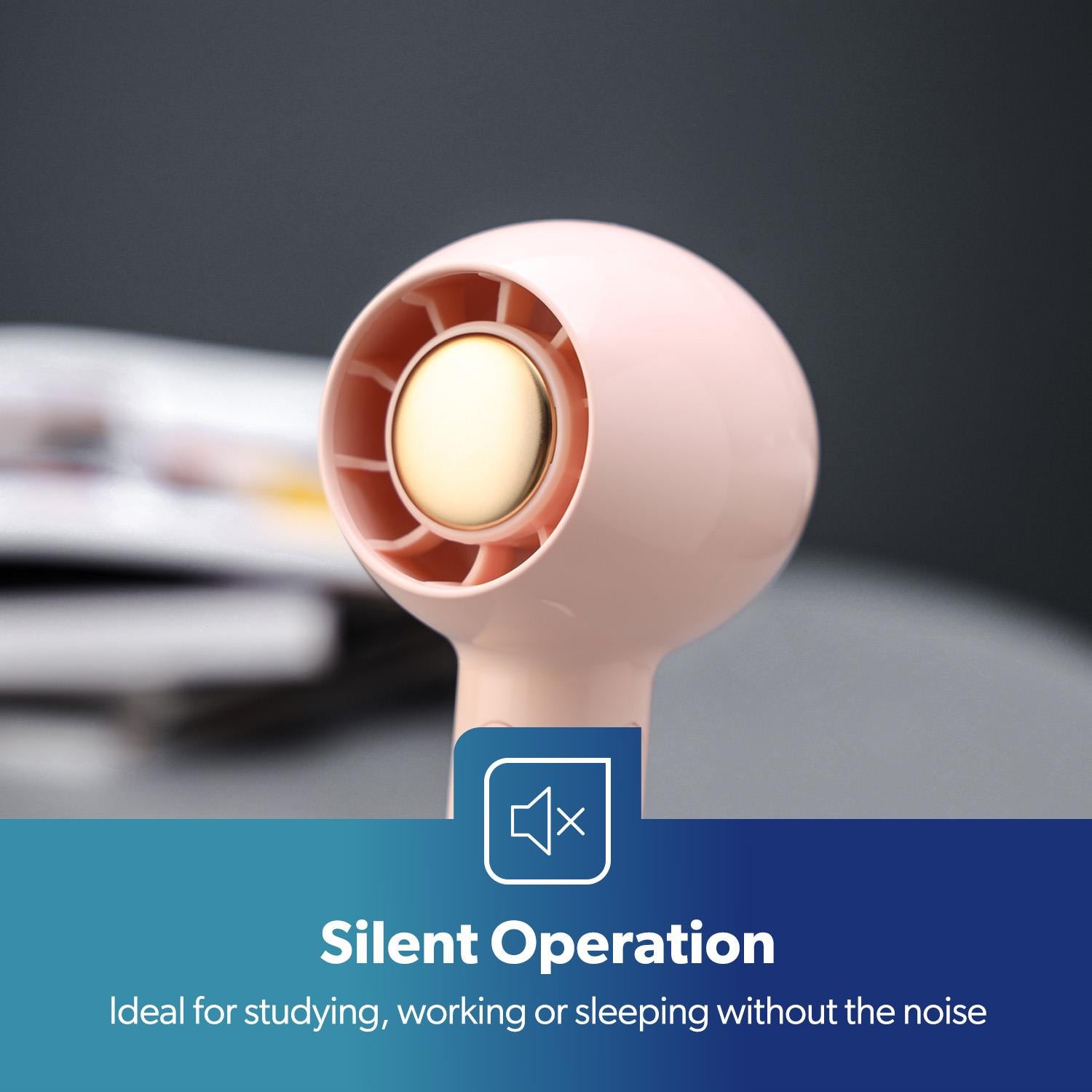 2-Speed Pink USB Handheld Mini Fan