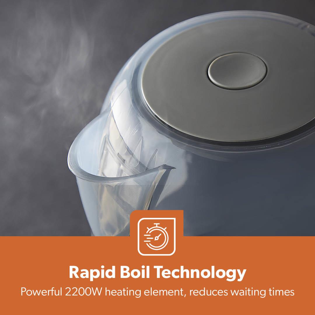 2200W Illuminating Electric Jug Kettle 1.7L In Grey