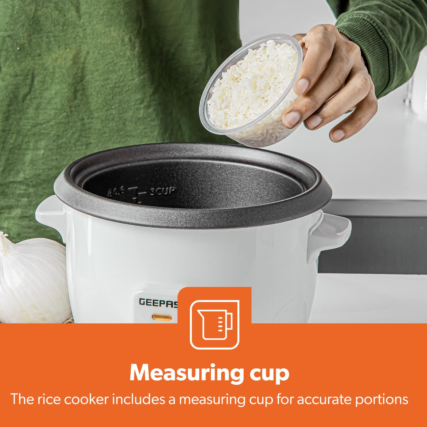 0.6L White Non-Stick Electric Rice Cooker With Cup & Spatula