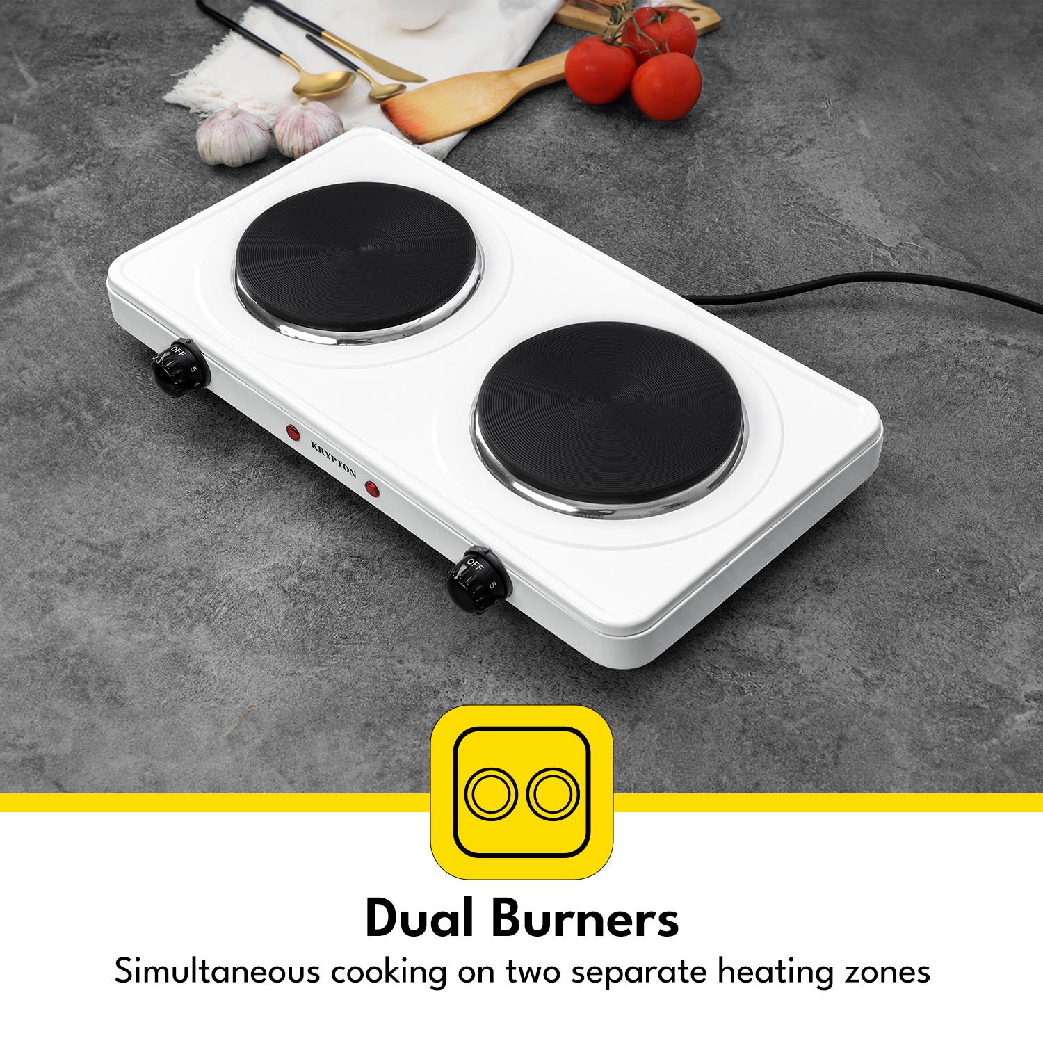 2000W White Cast Iron Electric Double Hot Plate