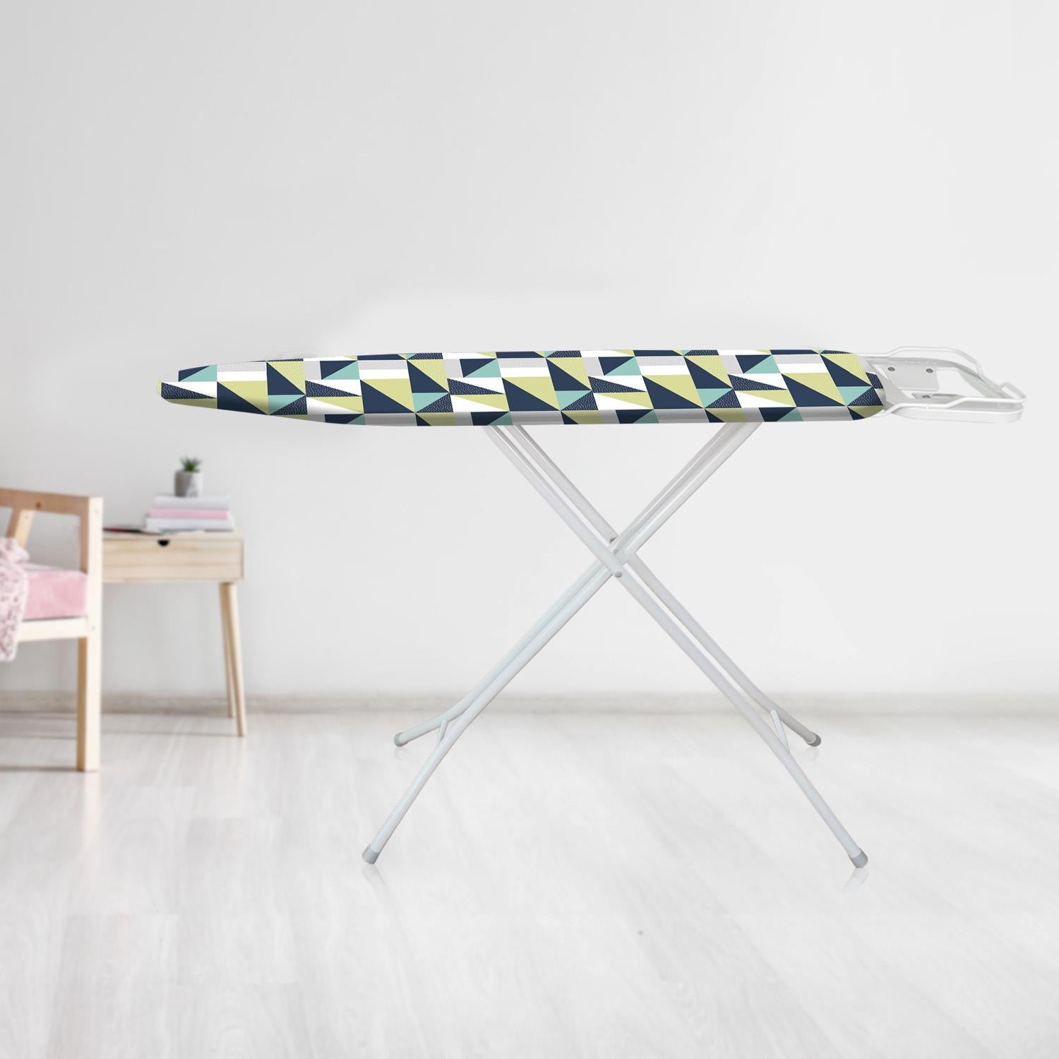Geometric Green & White Lightweight Folding Ironing Board