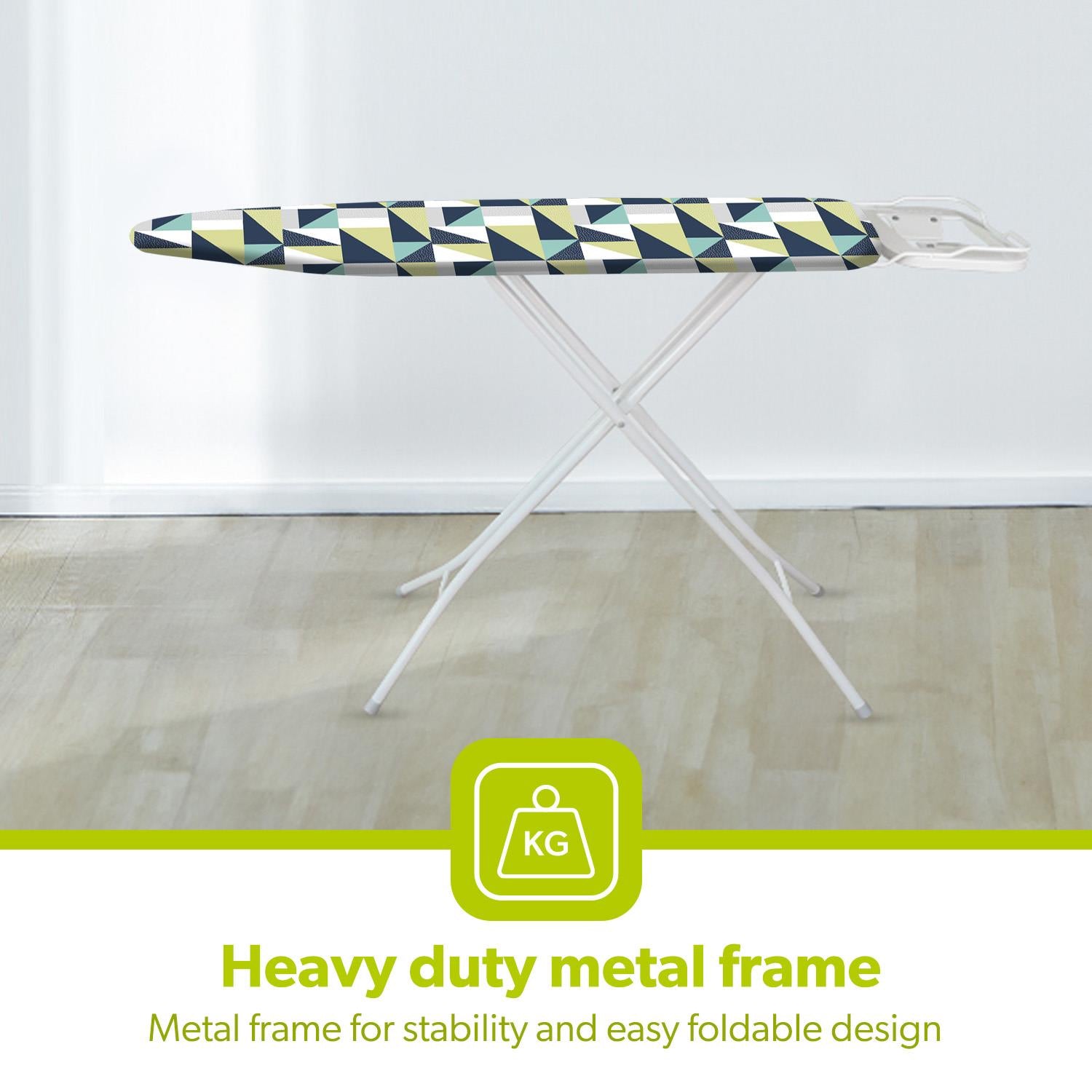 Geometric Green & White Lightweight Folding Ironing Board