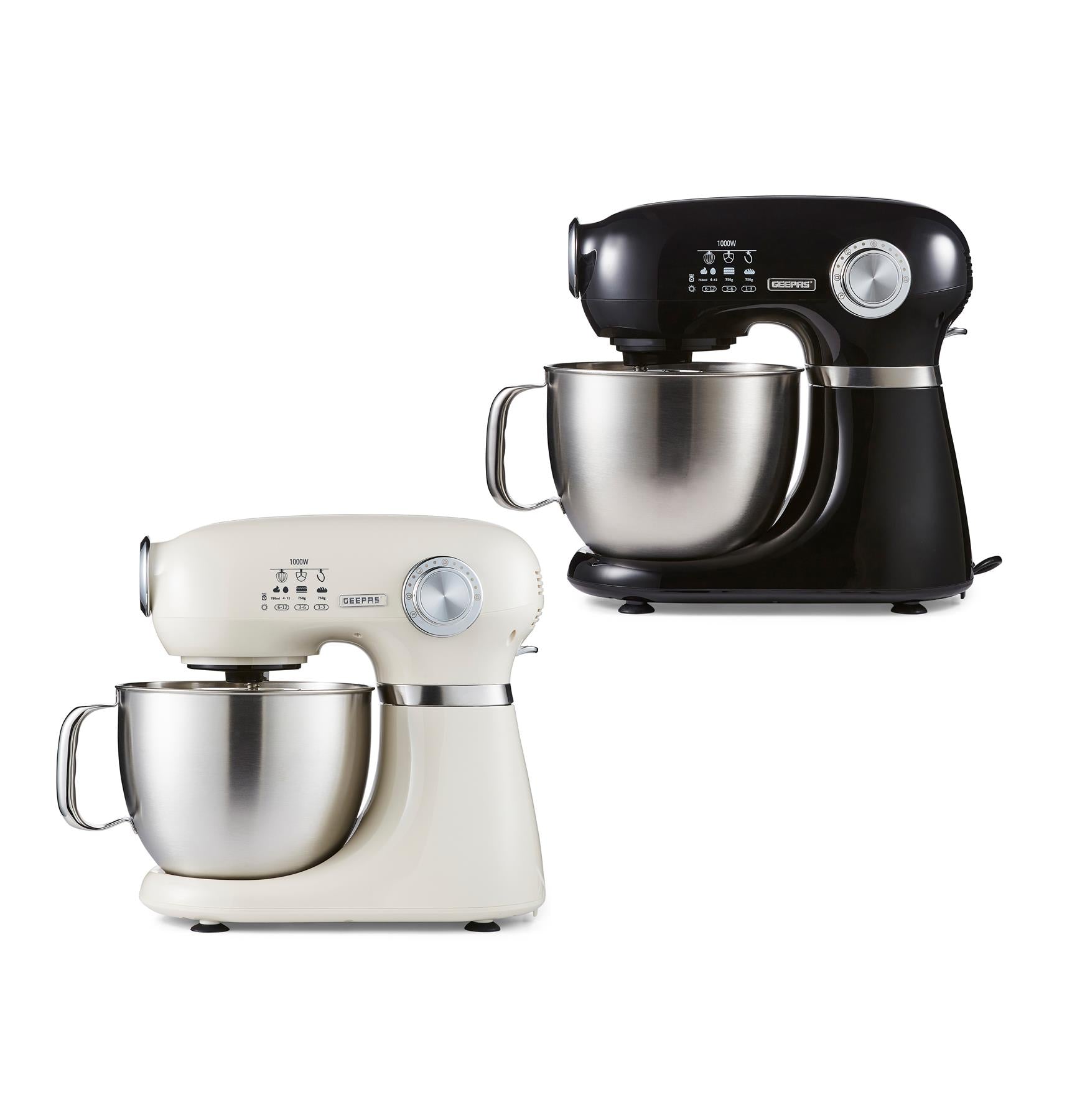 Black & Beige 5L Electric Stand Mixer With Beater 12-Speed