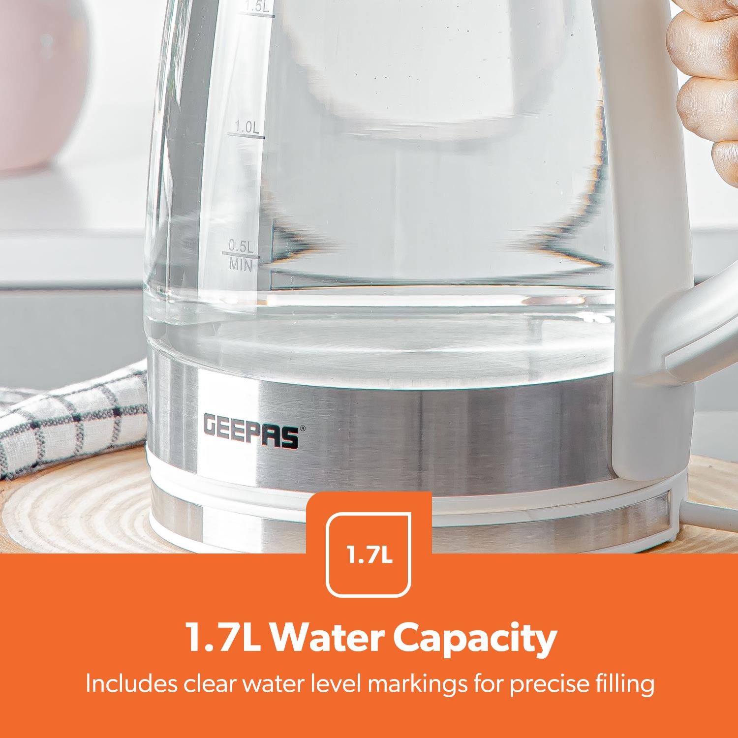 1.7L Glass Kettle, White Four Slice Toaster & Microwave Set