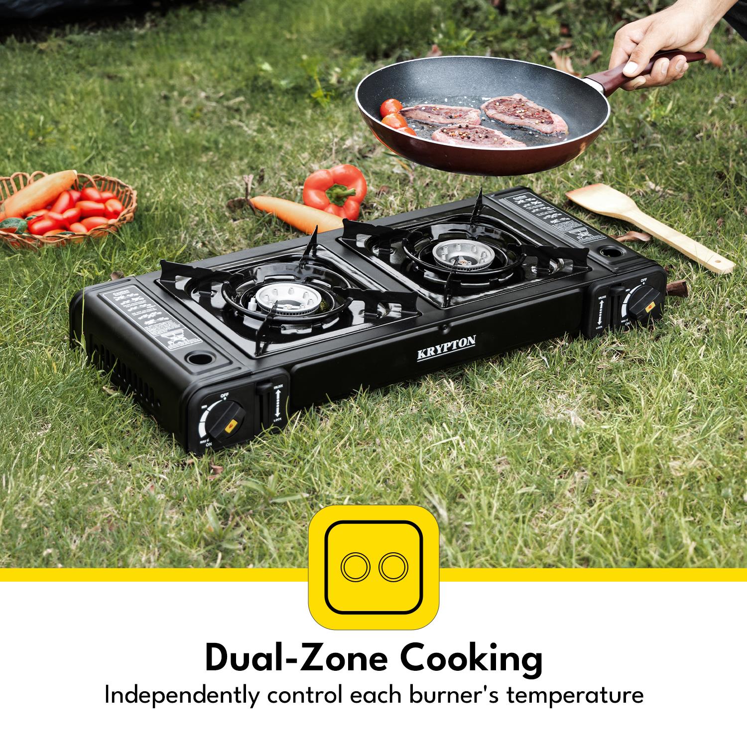 Double Burner Portable Outdoor & Indoor Gas Stove Cooker