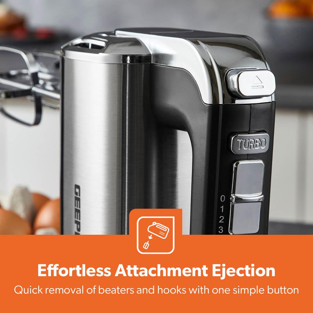 5-Speed Black and Silver Electric Mixer and Whisk 400W