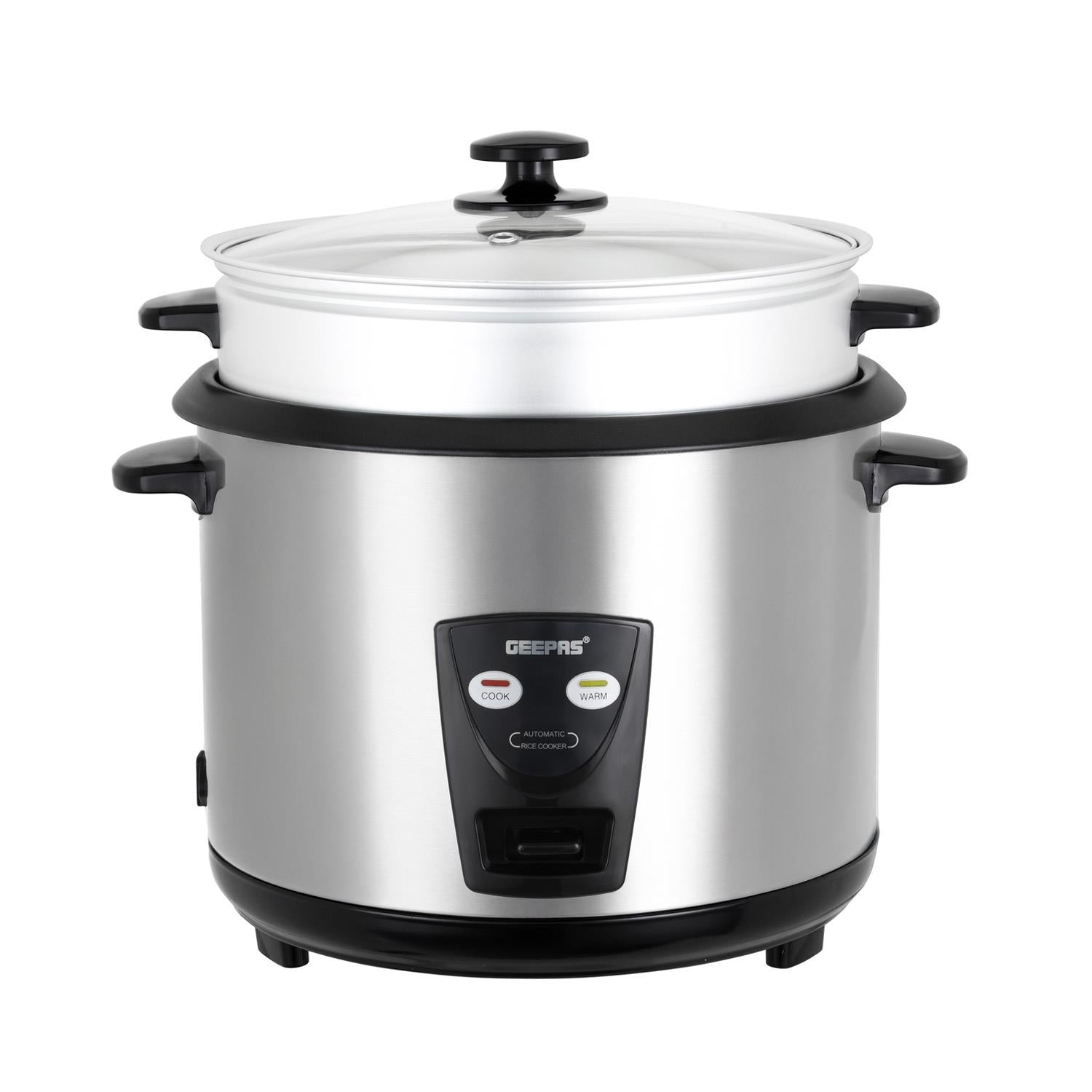 1.8L Non-Stick Stainless Steel Rice Cooker and Steamer 700W