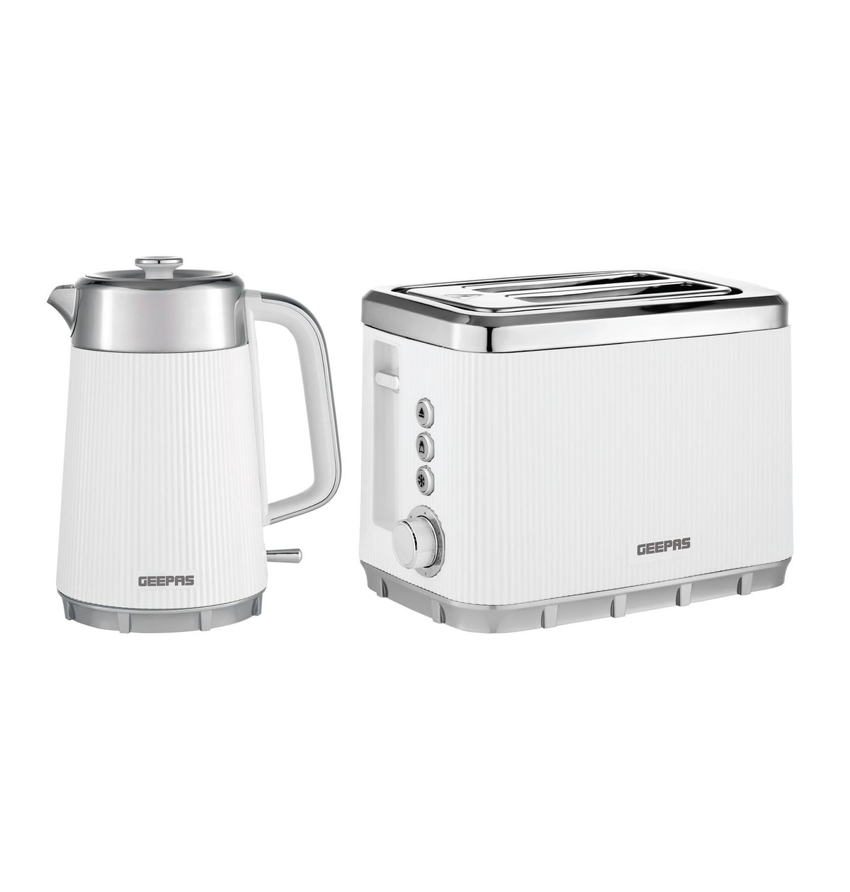1.7L 3000W Electric Kettle & 2 Slice Toaster Kitchen Set Arcus White