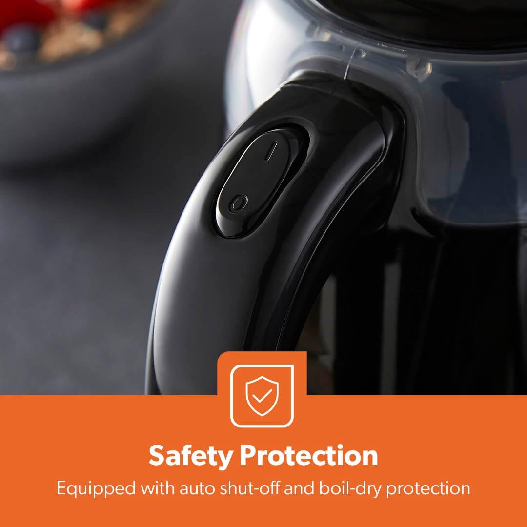 1.7L LED Illuminated Black Plastic Electric Kettle