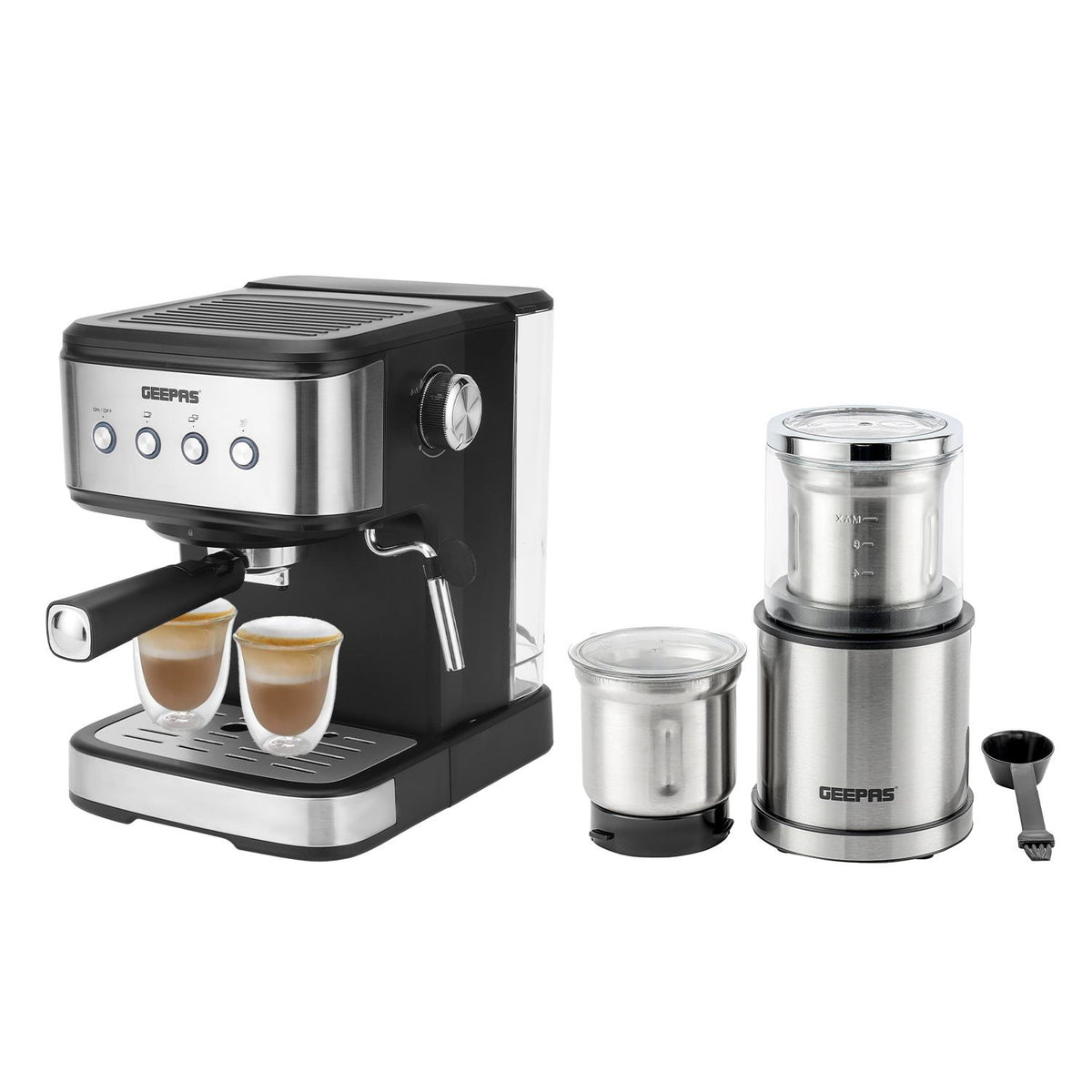 20-Bar Espresso and Cappuccino Coffee Machine With 200W Coffee Grinder