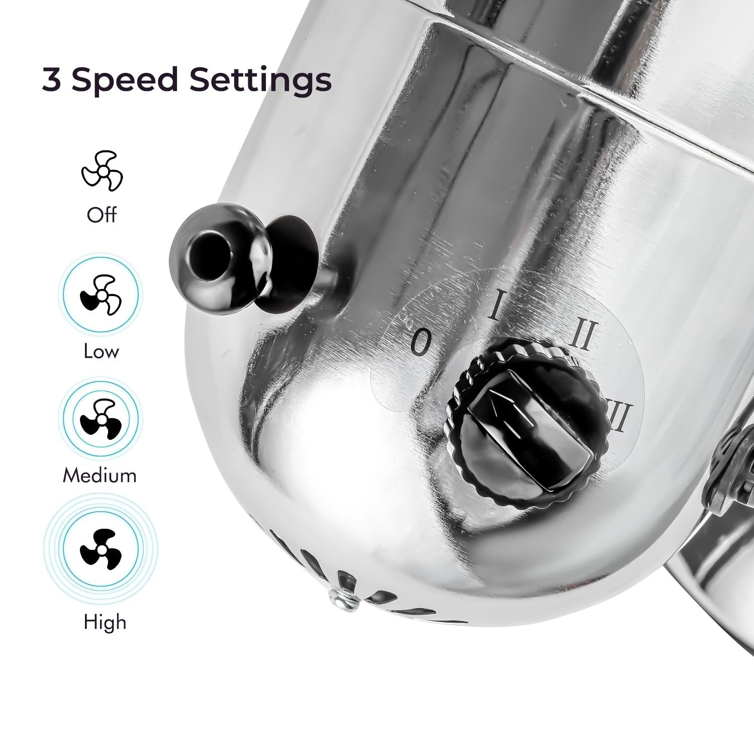 Silver and Copper Portable 12-Inch Metal Desk Fan