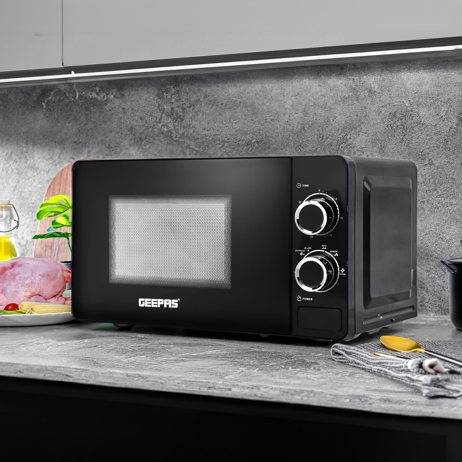 Aurora Black and Rose Gold 3-In-1 Microwave, Kettle & Toaster Set