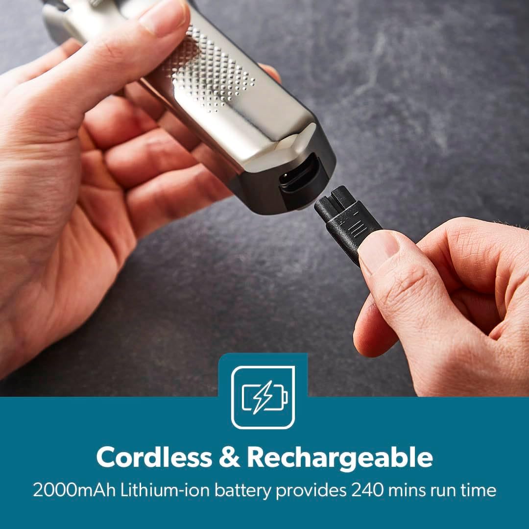 Chrome LED Rechargeable Cordless Waterproof Beard Trimmer & Hair Clipper