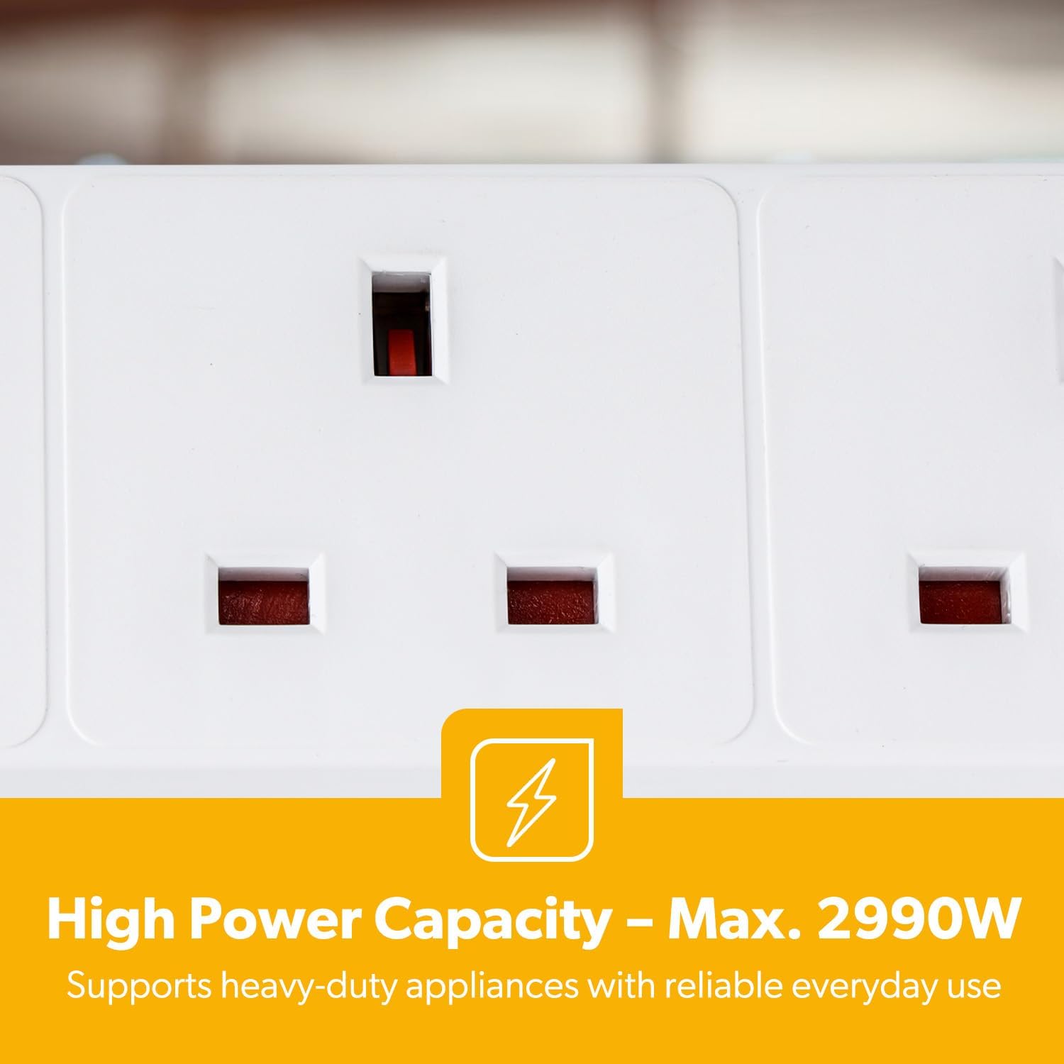 Pack Of 2 White 4 Gang Extension Leads With 2 Meter Cable