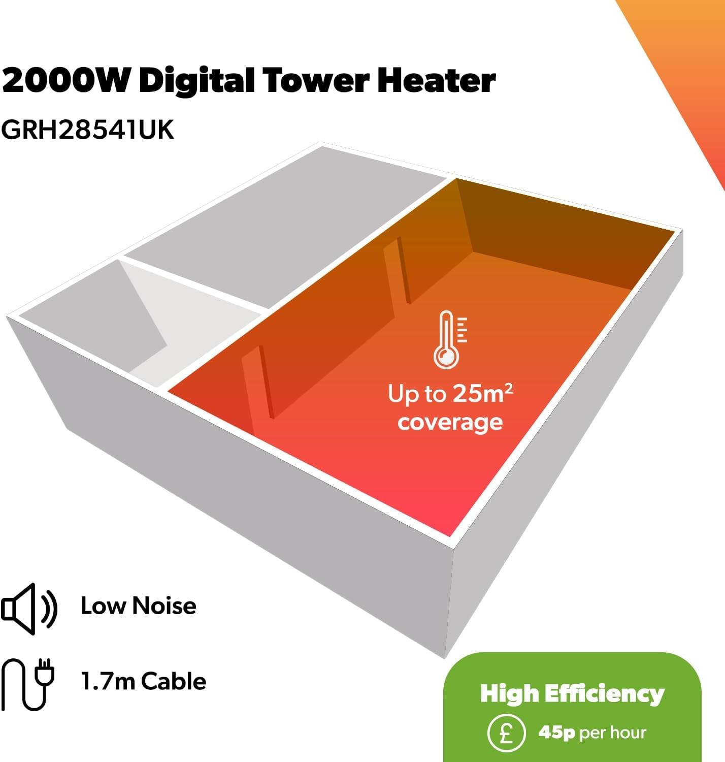 Pack Of 2 Energy-Efficient Ceramic Tower Heater With 3D Fireplace