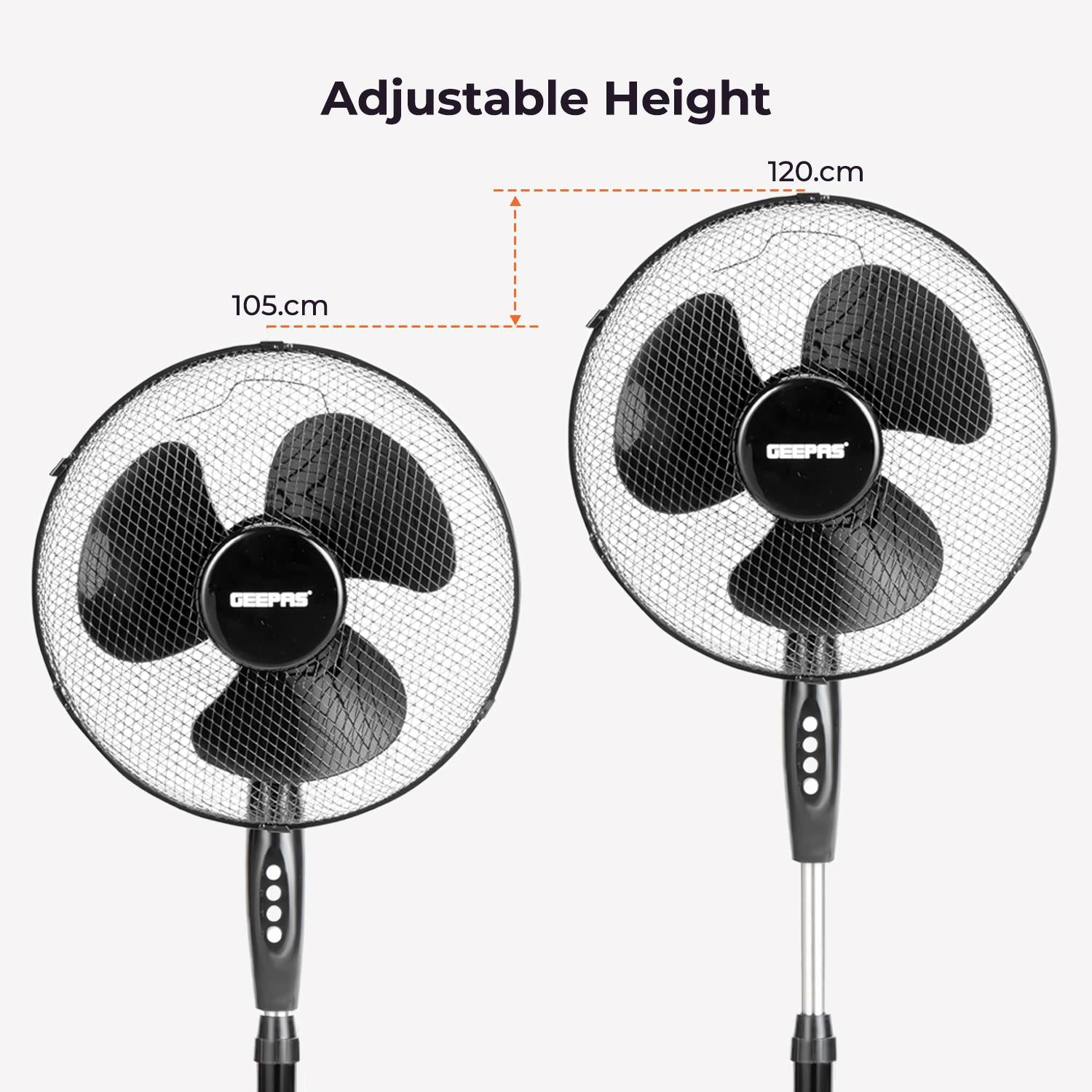 16-Inch Pedestal Fan With Oscillation (White, Grey, Black)