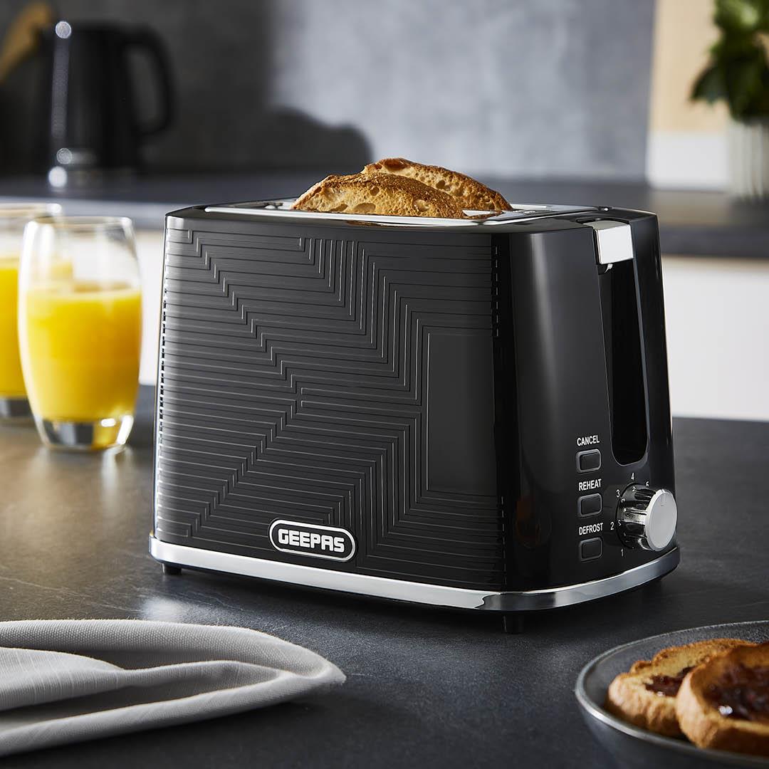 2-Slice Bread Toaster 7 Level Browning Control 900W Black