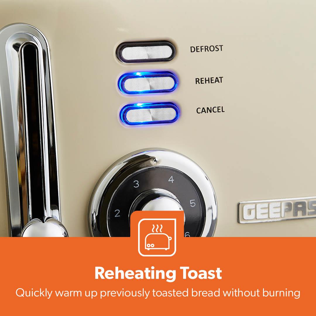 Vintage Cream Retrovive Four-Slice Bread Toaster