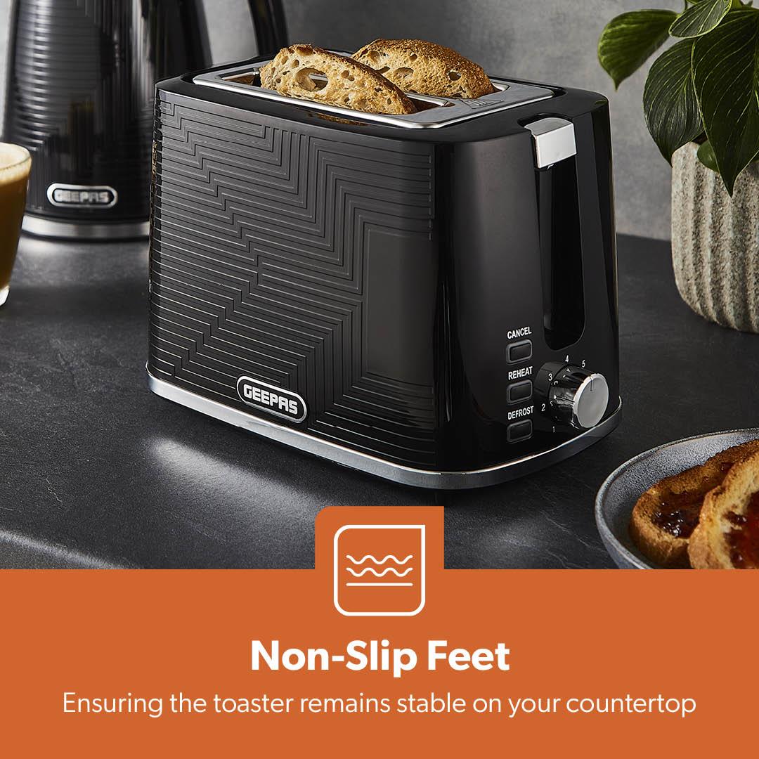 2-Slice Bread Toaster 7 Level Browning Control 900W Black