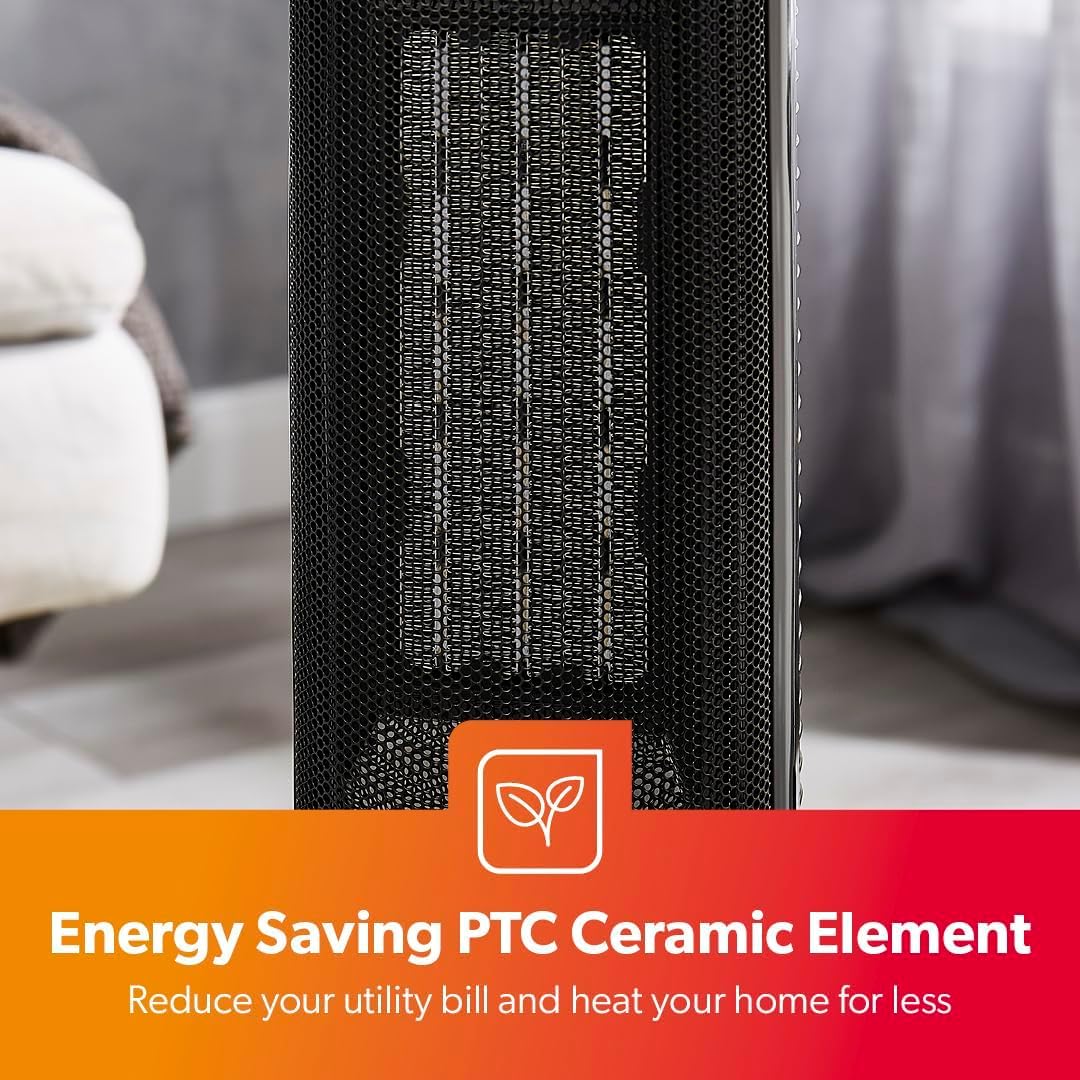 Pack Of 2 Energy-Efficient Ceramic Tower Heater With 3D Fireplace