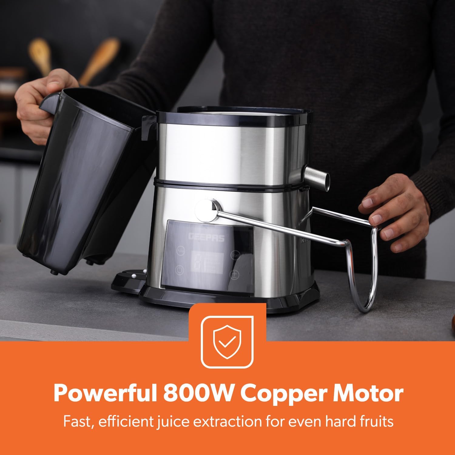 5-Speed Silver Digital Touchscreen Juicer Extractor