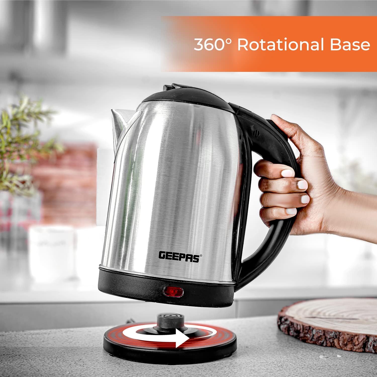 1.8L Stainless Steel Kettle & 2-Slice Bread Toaster Set