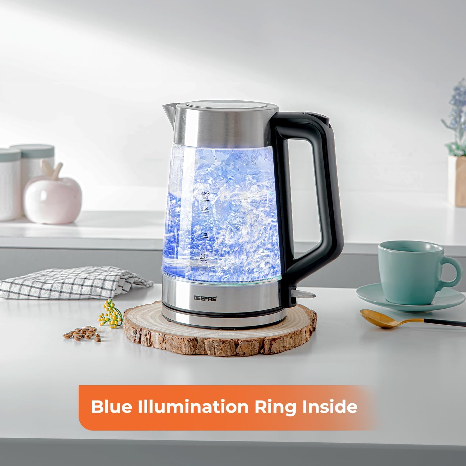 Premium Four-Slice Vintage Toaster and 1.8L Glass LED Kettle
