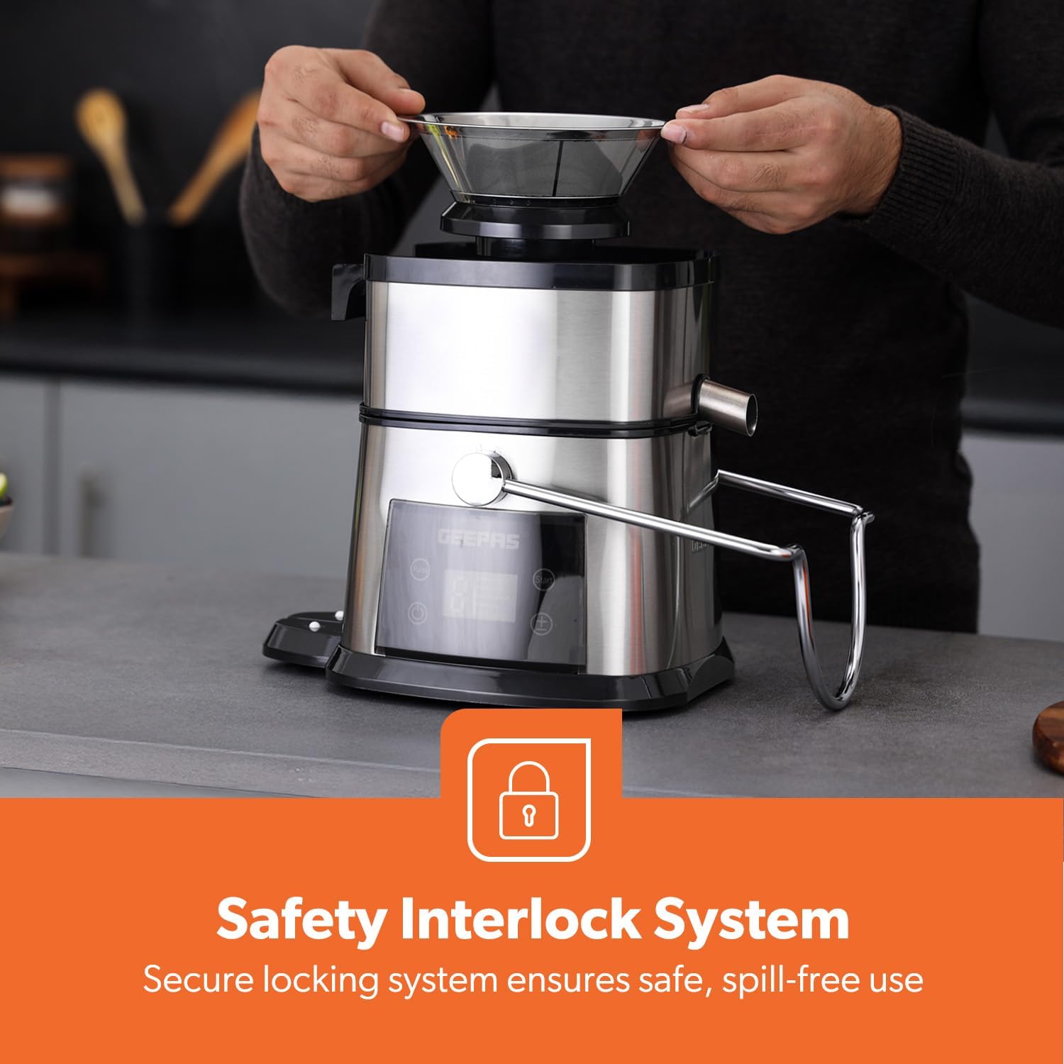5-Speed Silver Digital Touchscreen Juicer Extractor