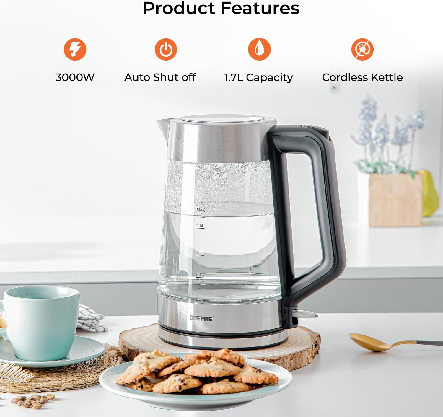 Premium Four-Slice Vintage Toaster and 1.8L Glass LED Kettle