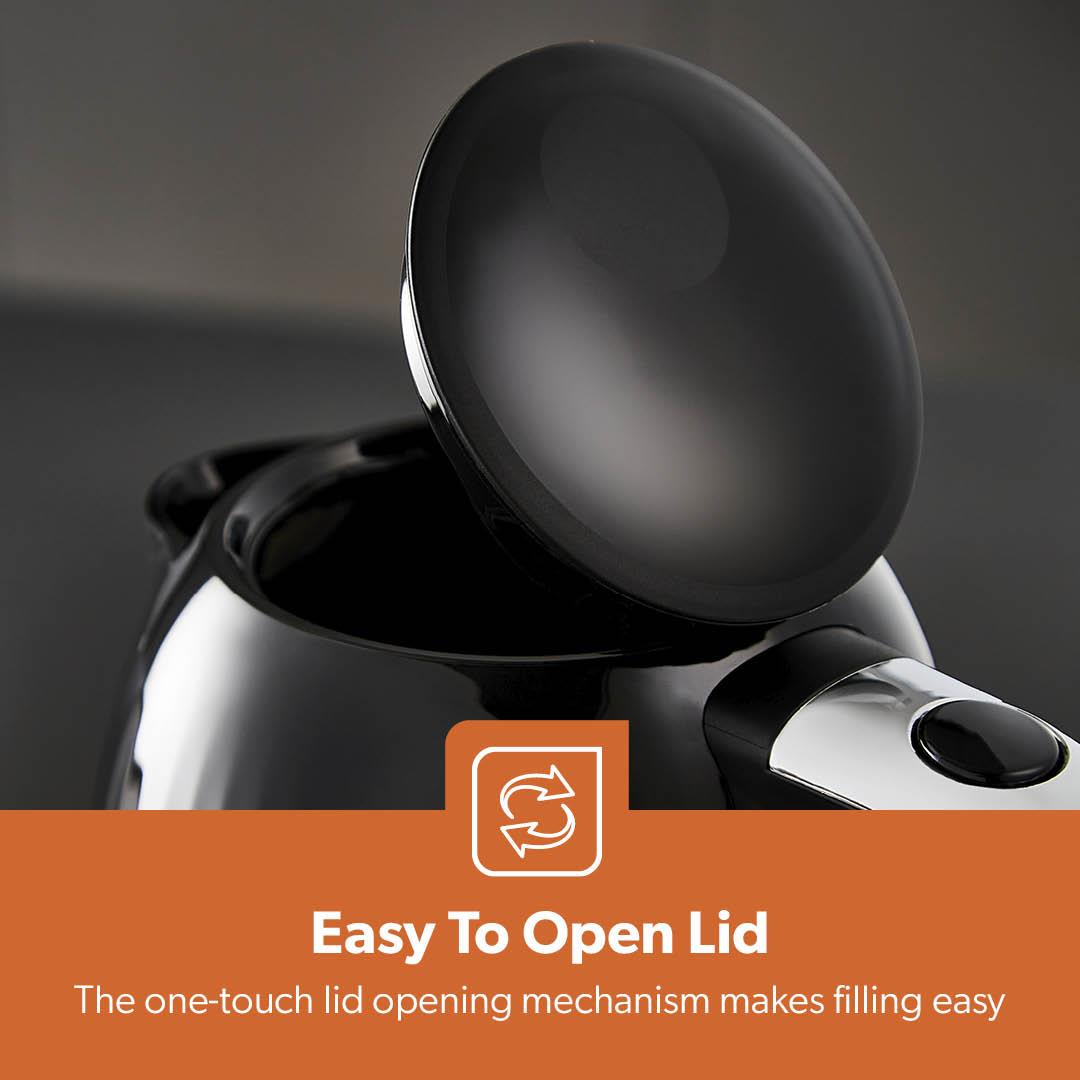 1.7L Rapid Boil Fluted Black Jug Electric Kettle