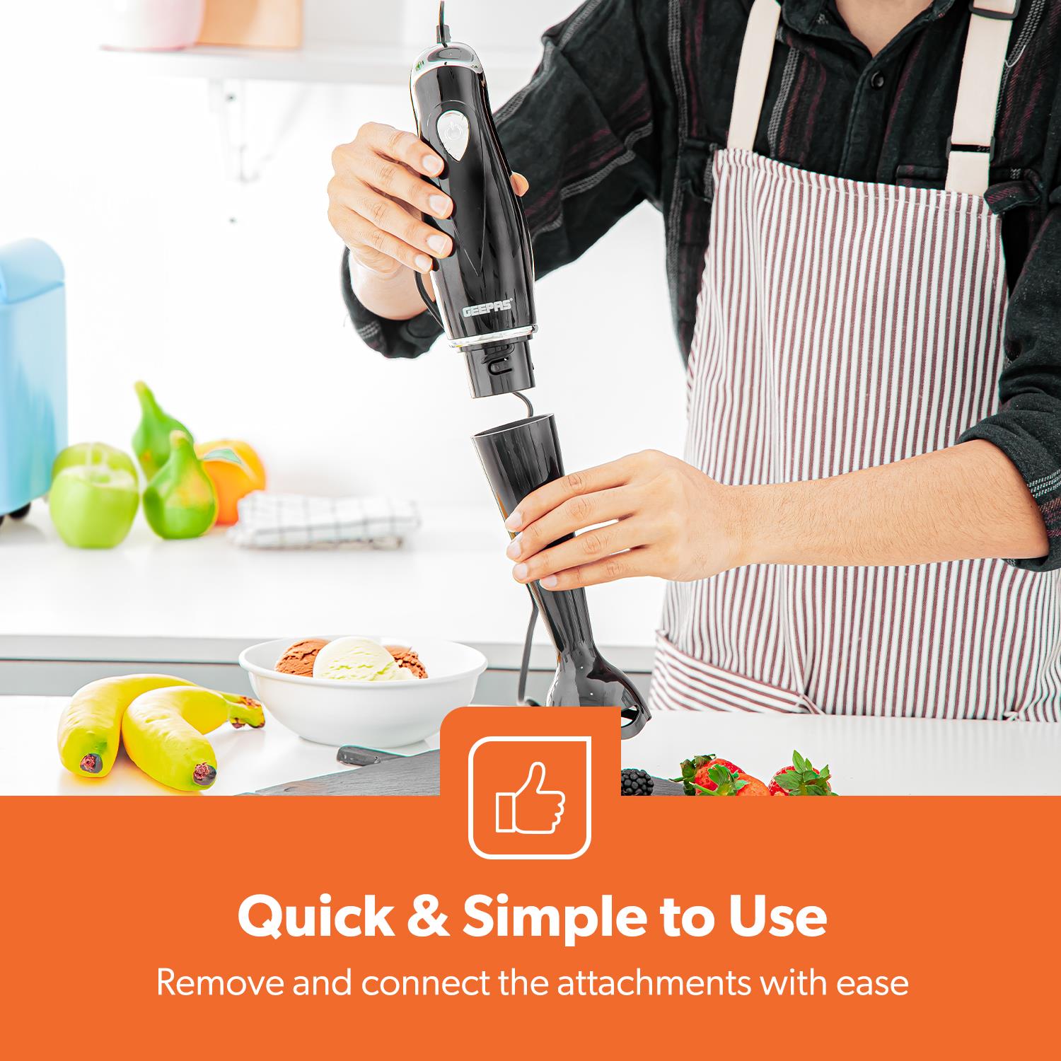 Hand Mixer & Hand Blender Whisk Handheld Black Bundle