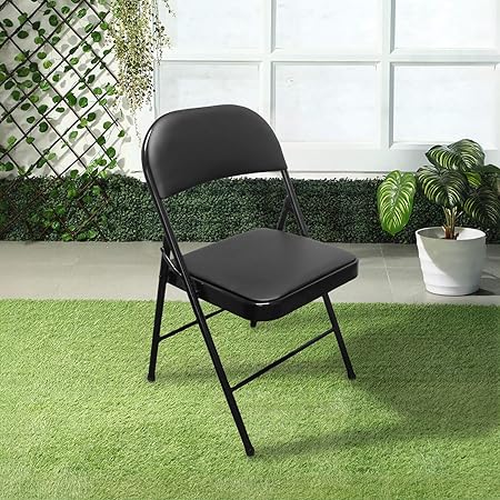 2x Padded Metal Folding Chairs For Outdoor and Indoor