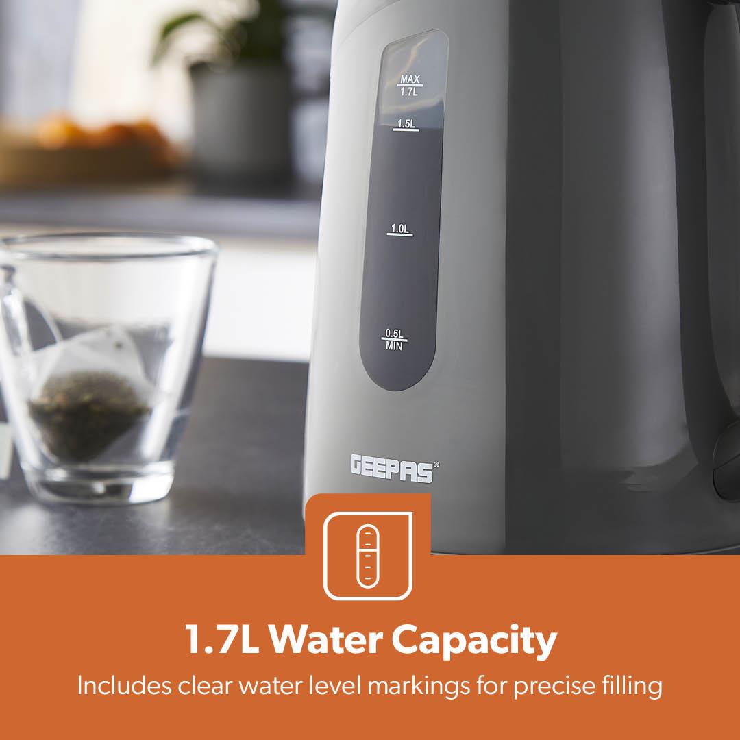 2200W Illuminating Electric Jug Kettle 1.7L In Grey