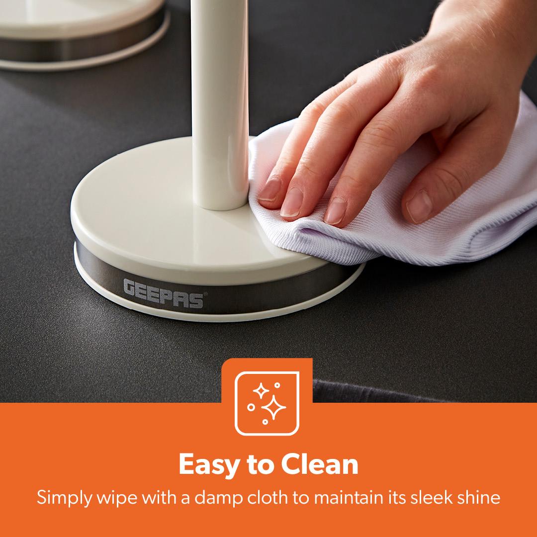 Retrovive Cream Mug Tree and Towel Pol Kitchen Counter Set