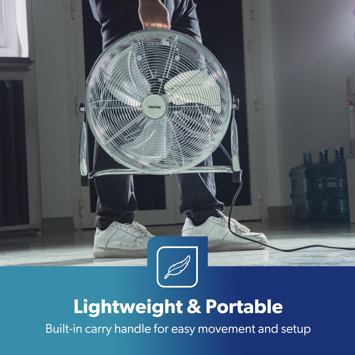 16'' Silver Chrome High-Velocity Floor Fan Fan