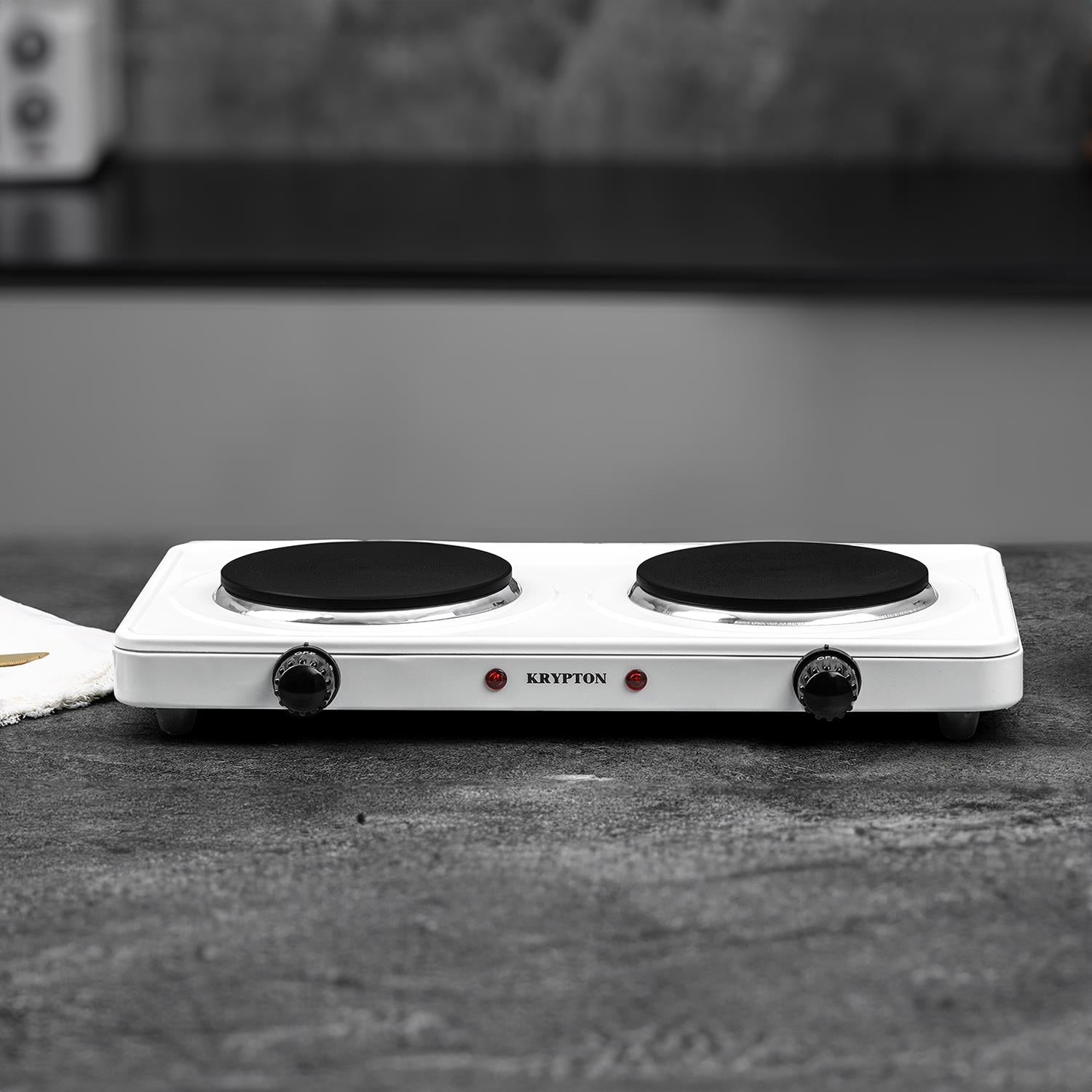 2000W White Cast Iron Electric Double Hot Plate