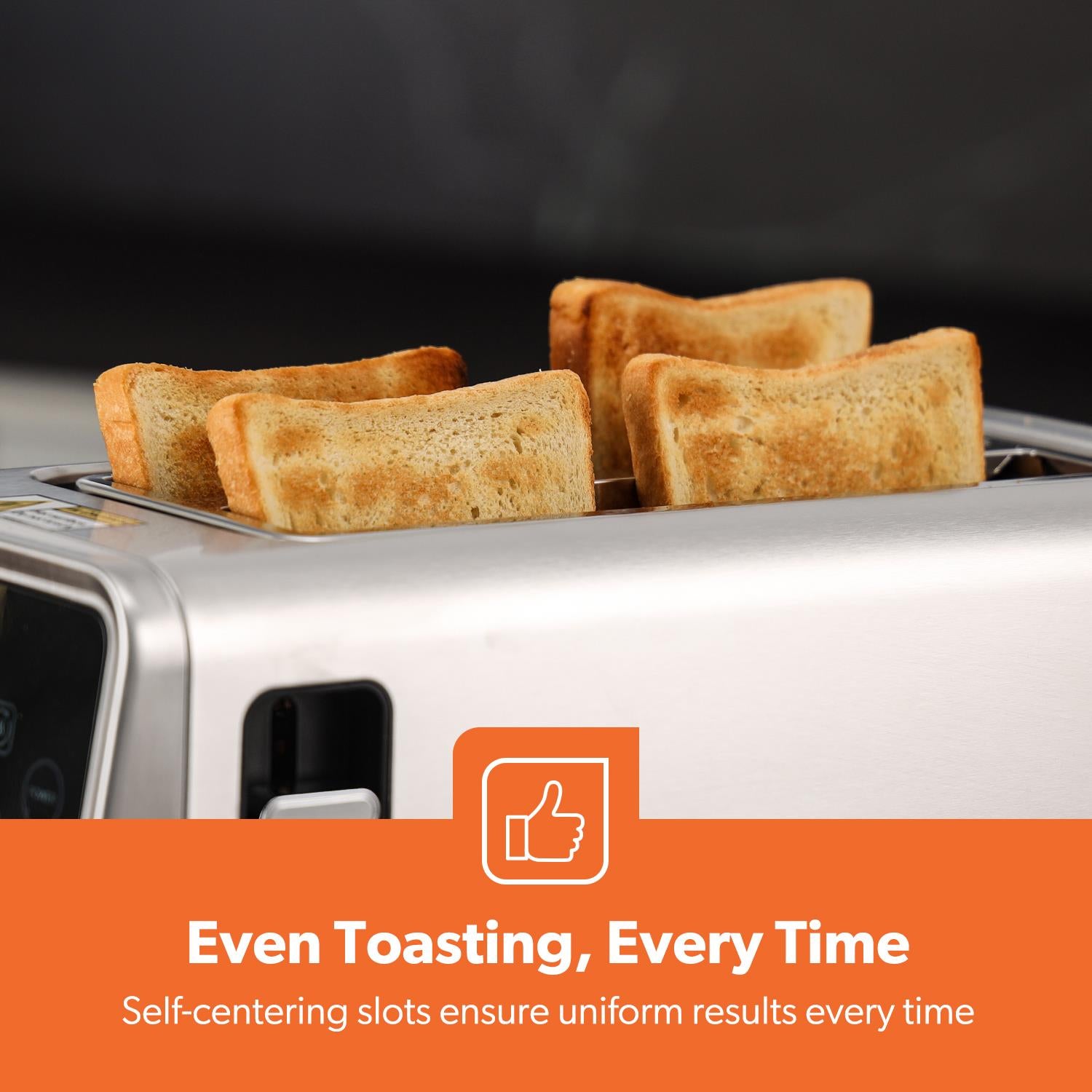 1450W High-Power Touchscreen Digital Extra-Long Toaster