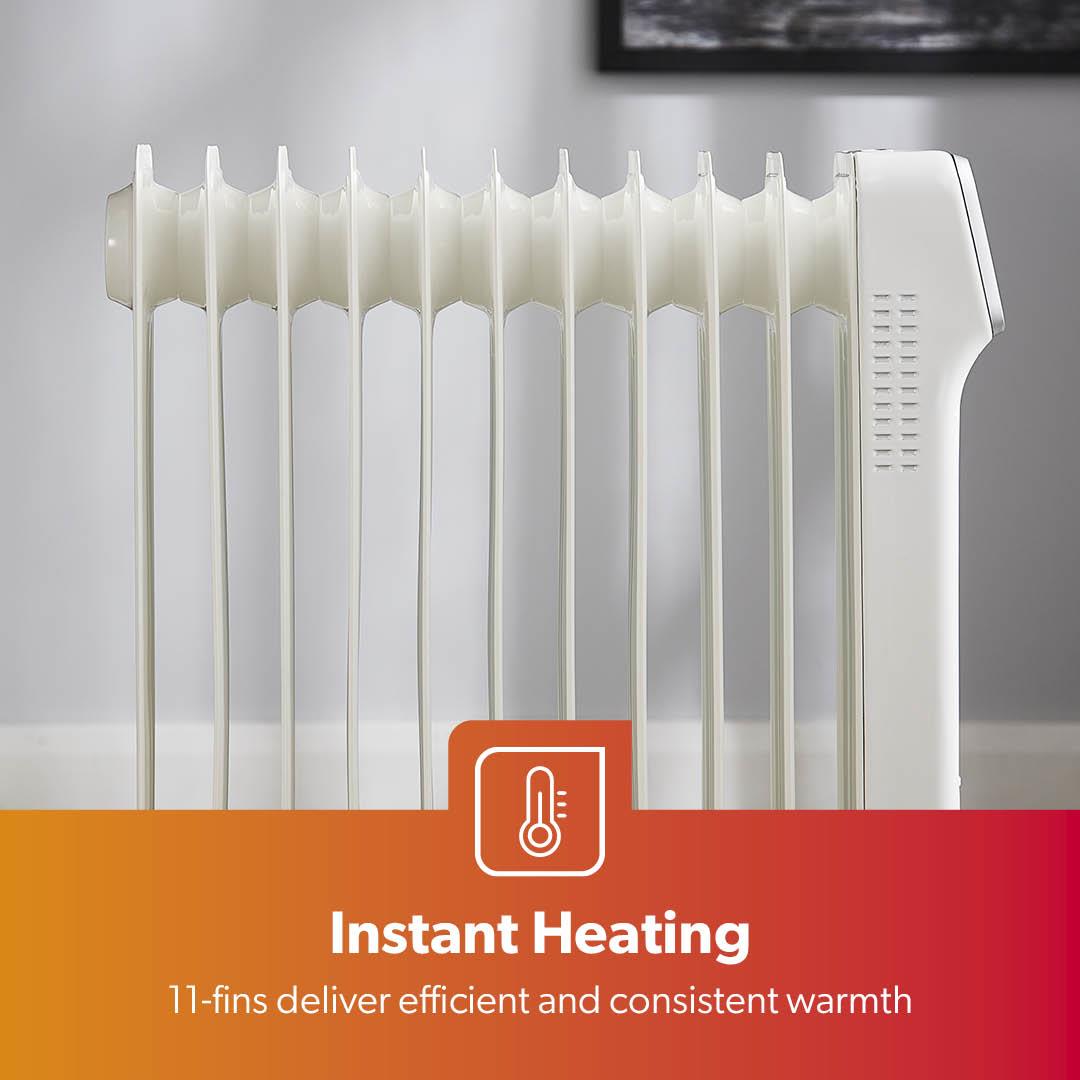 2500W Digital 11-Fin Oil-Filled Electric Radiator Heater
