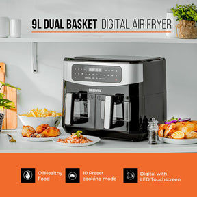 9L Dual Basket Instant Vortex Air Fryers + Free Recipe Ebook