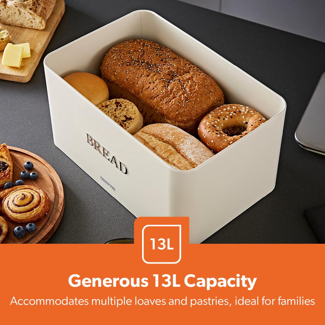 4 Piece Tea, Coffee, Sugar Canisters & 13L Bread Bin Set Retrovive