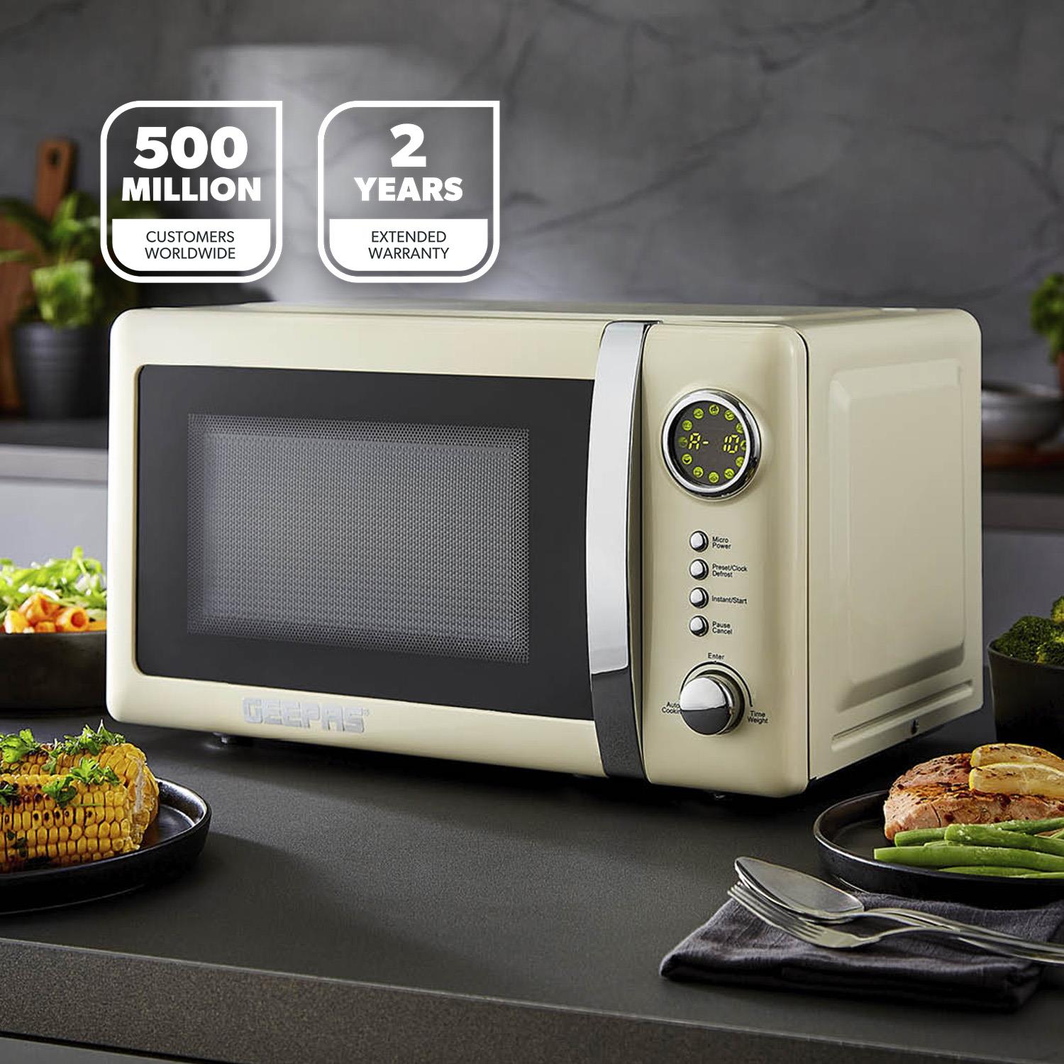 Retrovive Cream 1.8L Kettle, 4-Slice Bread Toaster & 20L Microwave Oven