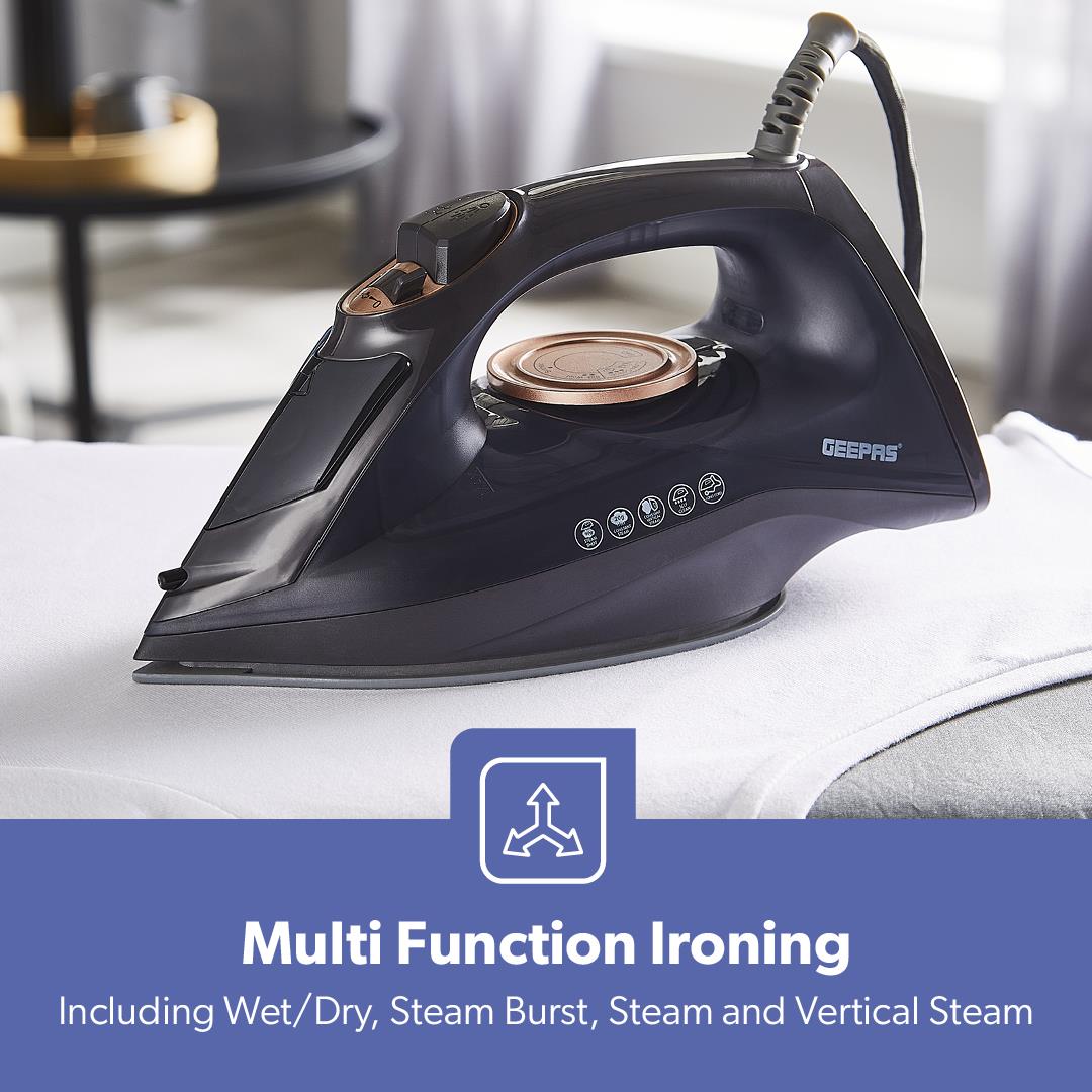 2400W Non-Stick Steam Clothes Iron With Dry & Wet Settings