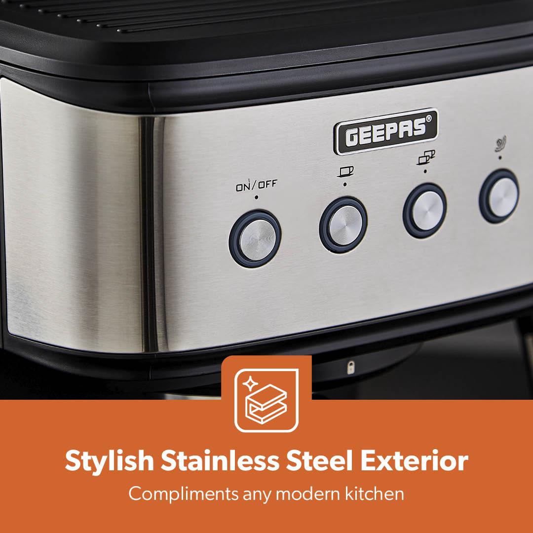 20-Bar Espresso and Cappuccino Coffee Machine With 200W Coffee Grinder