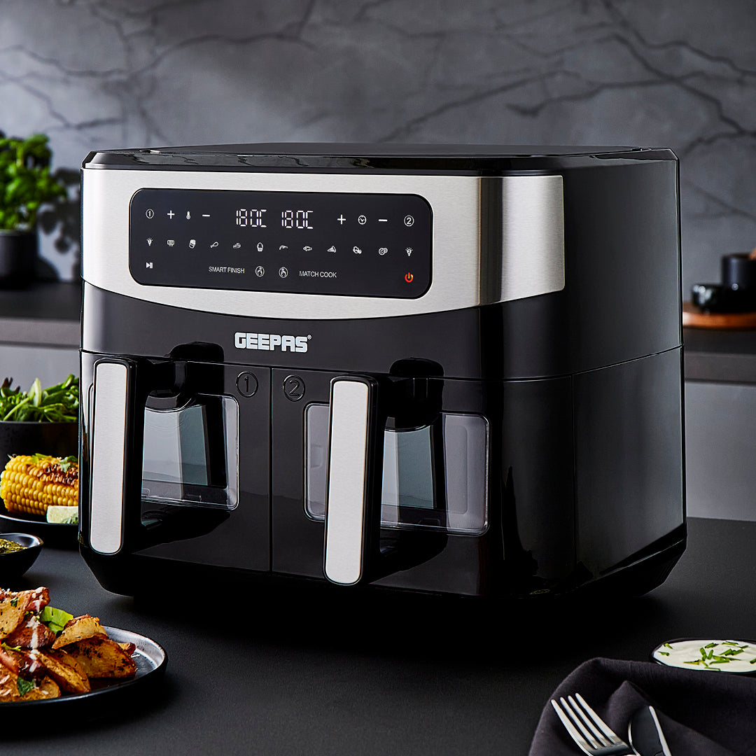 Large 9L Digital Vortex Air Fryer With Dual Baskets